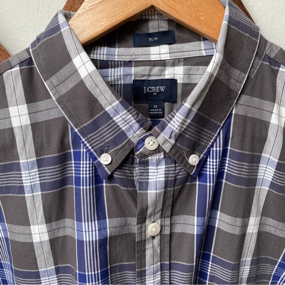 J Crew Plaid Slim Oxford Button Down Shirt - Picture 2 of 8